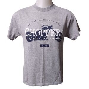 Delta Pro Weight T-Shirt Mens Medium Choppers Motorcycle Life Outdoors 1945 Gray